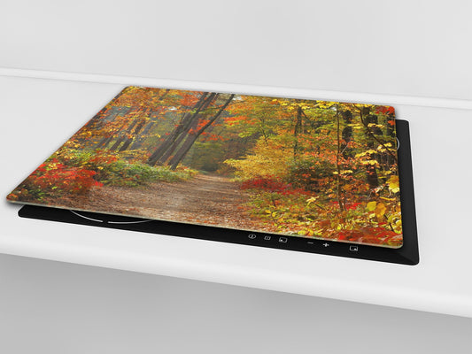 Tempered GLASS Kitchen Board – Impact & Scratch Resistant; D08 Nature Series: Forest 2