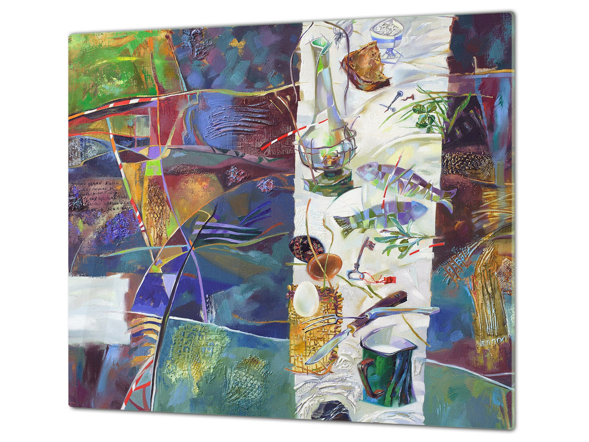 Tabla de cortar de vidrio resistente 60D05B: Arte moderno