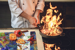 Tabla de cortar de vidrio resistente 60D05B: Arte moderno