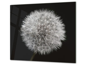 Schneidbrett aus Hartglas und schützende Arbeitsoberfläche D06 Flowers Series: Dandelion 3