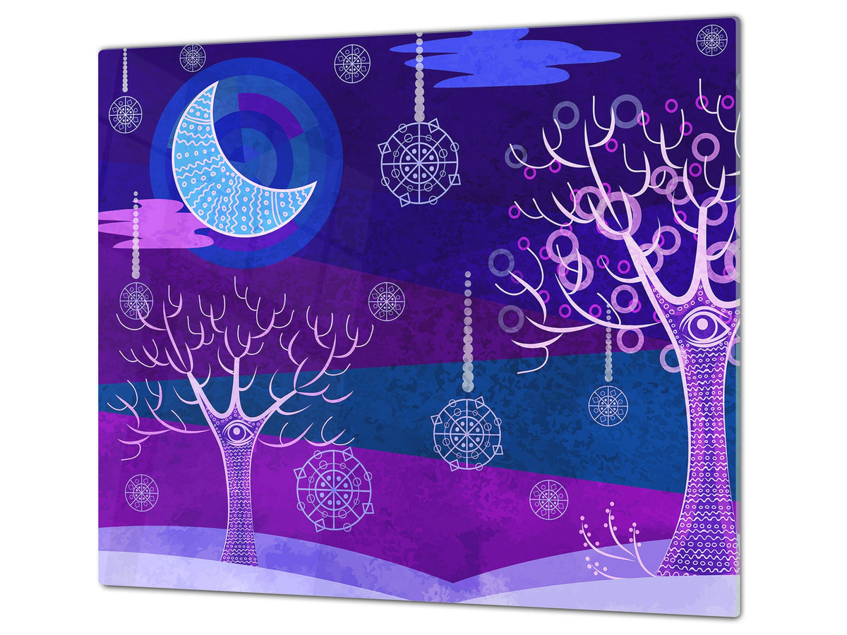 Glass Cutting Board 60D15: African Tree