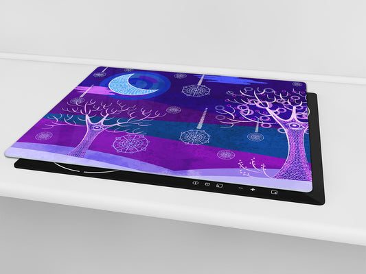 Glass Cutting Board 60D15: African Tree