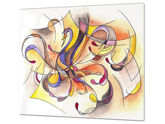 Glass stove top 60D19: Painted pattern