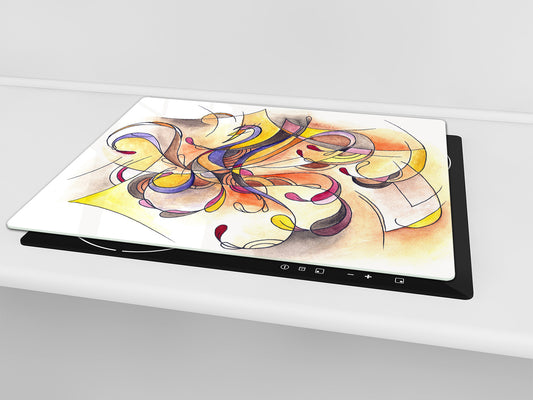 Glass stove top 60D19: Painted pattern