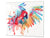 Tempered GLASS Cutting Board 60D01: Colorful parrot