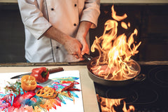 Tempered GLASS Cutting Board 60D01: Colorful parrot