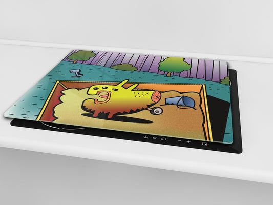 Tempered GLASS Kitchen Board D16 Blurby World: Pooper