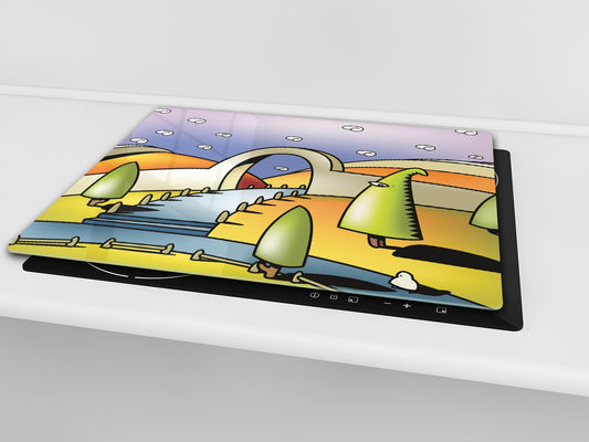 Tempered GLASS Kitchen Board D16 Blurby World: Shadow