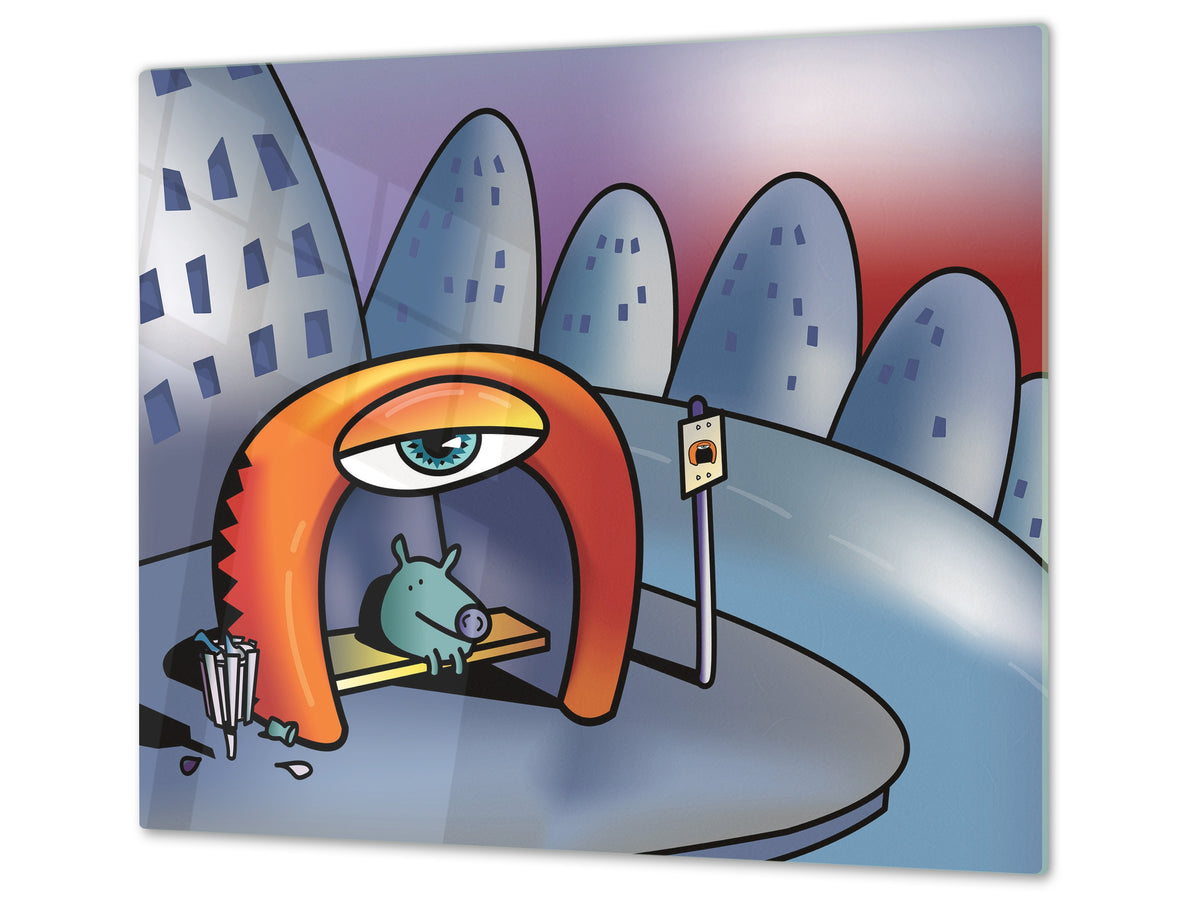 Tempered GLASS Kitchen Board D16 Blurby World: Stop