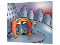 Tempered GLASS Kitchen Board D16 Blurby World: Stop