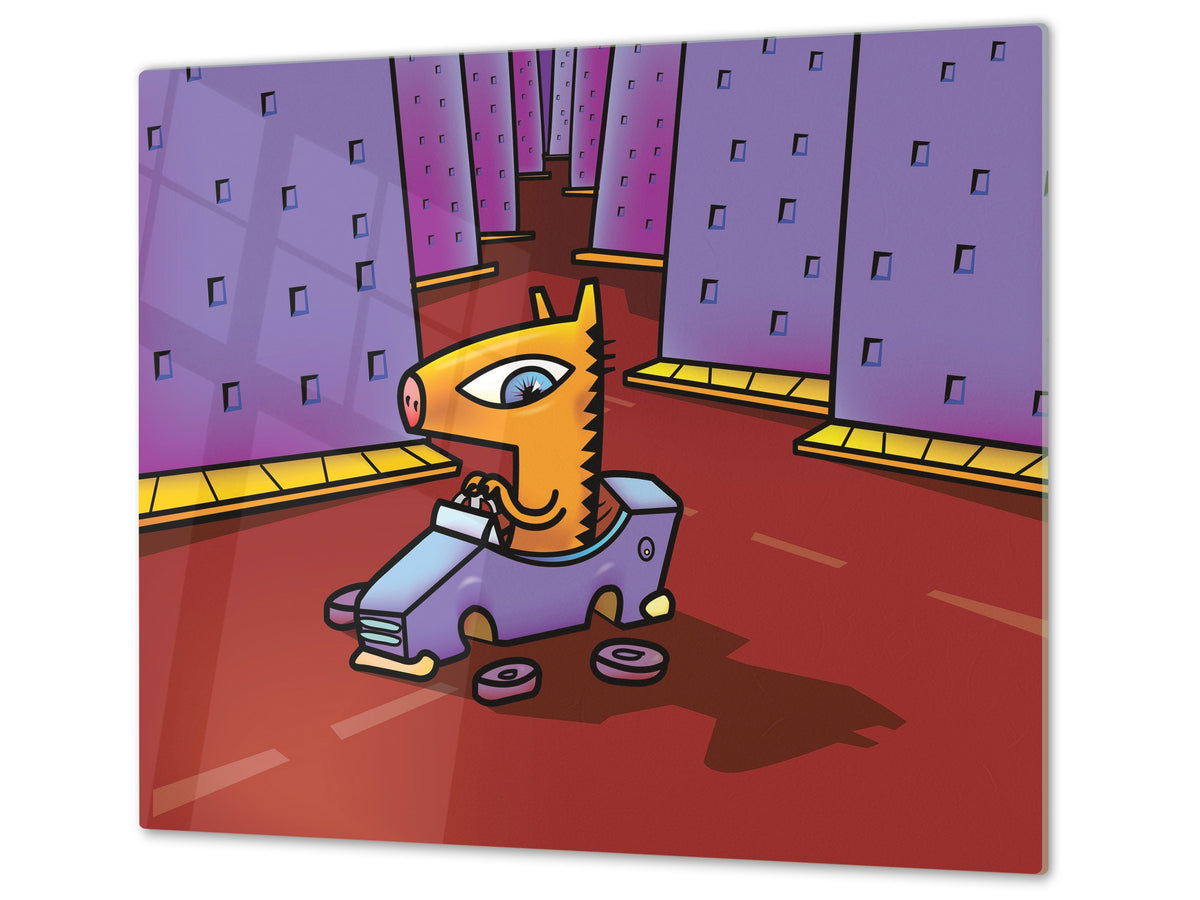 Tempered GLASS Kitchen Board D16 Blurby World: Wheelsoff