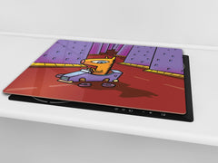 Tempered GLASS Kitchen Board D16 Blurby World: Wheelsoff