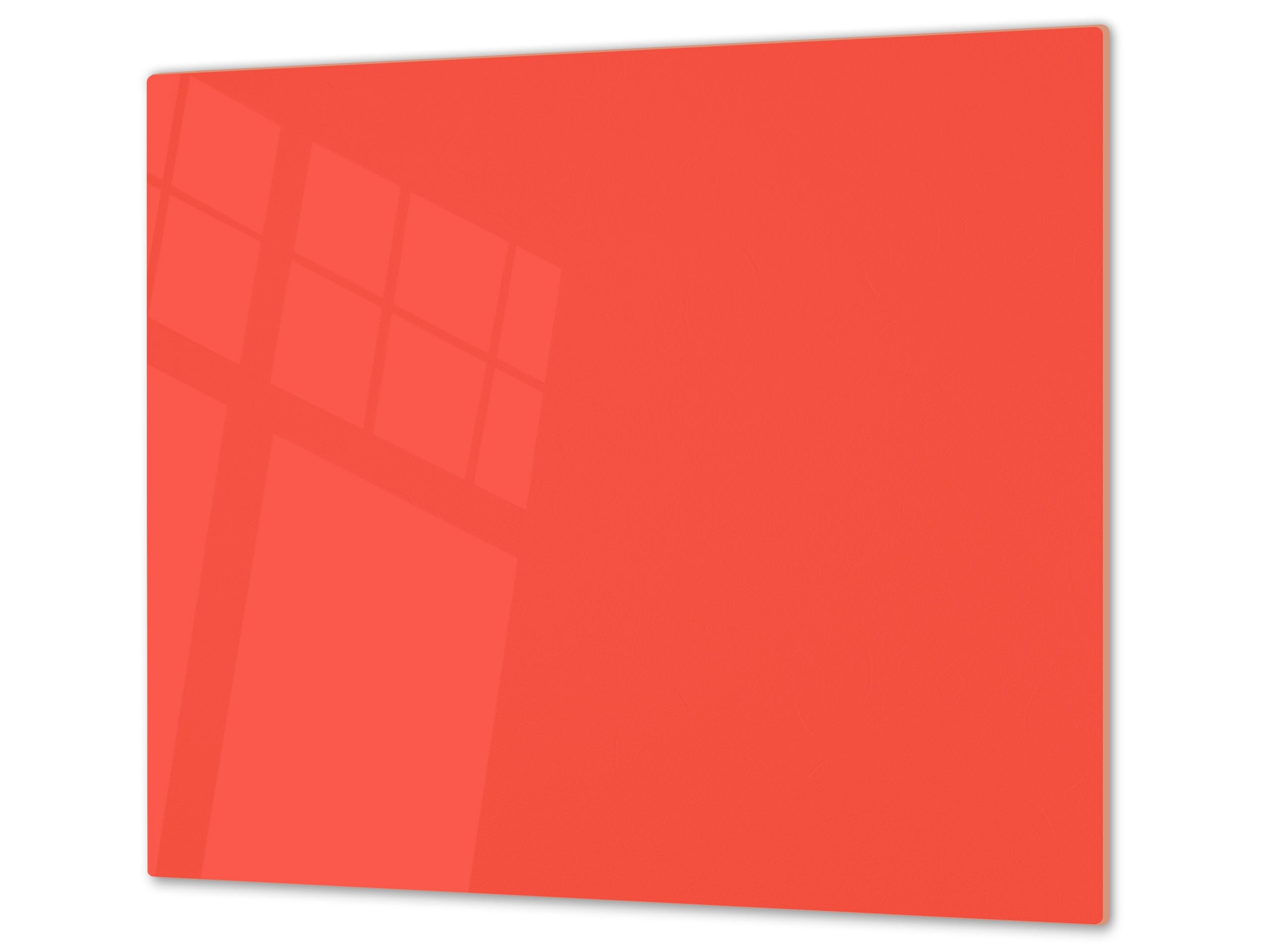 TAGLIERE IN VETRO TEMPERATO – D18 Serie di colori : Rosso Arancio