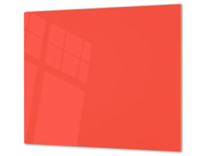 Planche à découper en verre trempé – Couvre-cuisinière; D18 Série de couleurs: Orange Rouge