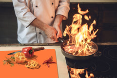 Tempered GLASS Kitchen Board D18 Series of colors: Bright Orange