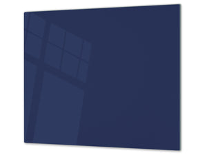 Planche à découper en verre trempé – Couvre-cuisinière; D18 Série de couleurs: Bleu Acier