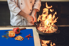 Tempered GLASS Kitchen Board D18 Series of colors: Road Sign Blue