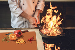 Tempered GLASS Kitchen Board D18 Series of colors: Walnut