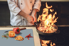 Tempered GLASS Kitchen Board D18 Series of colors: Ash Gray