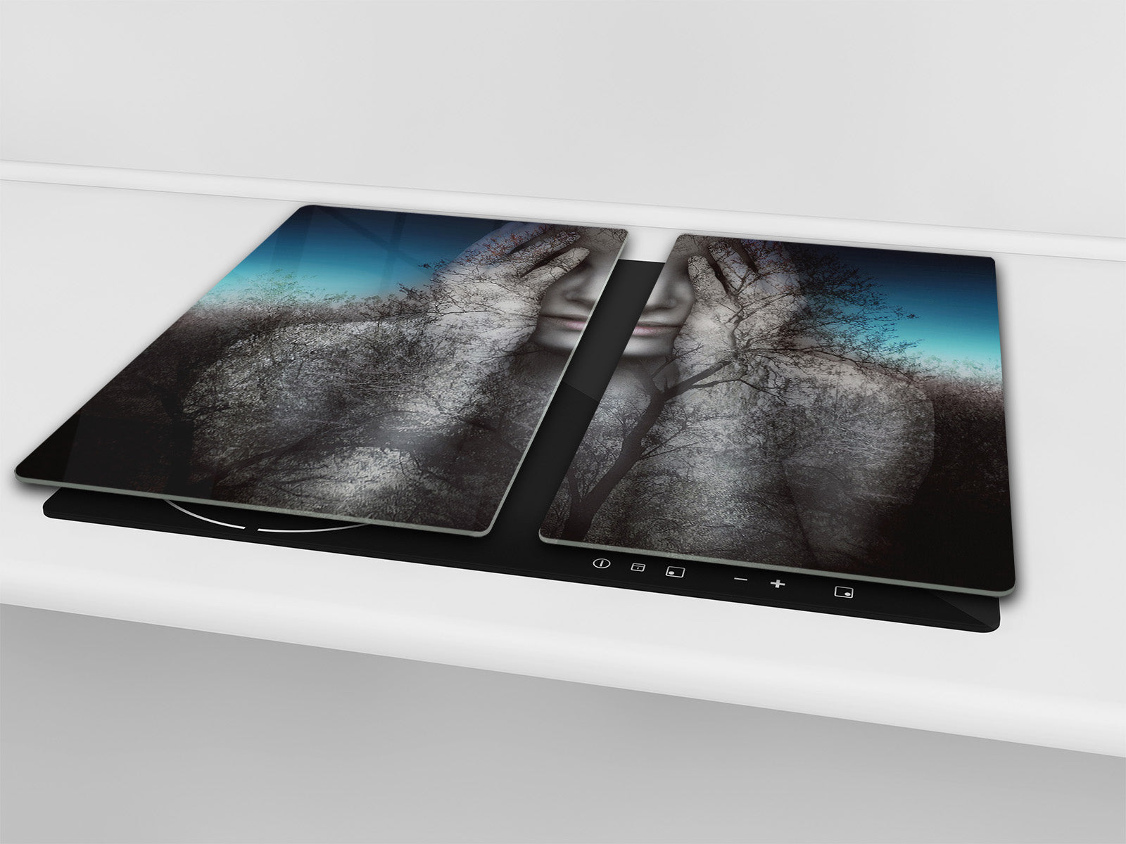 Glass stove top 60D19: A woman in the branches of trees