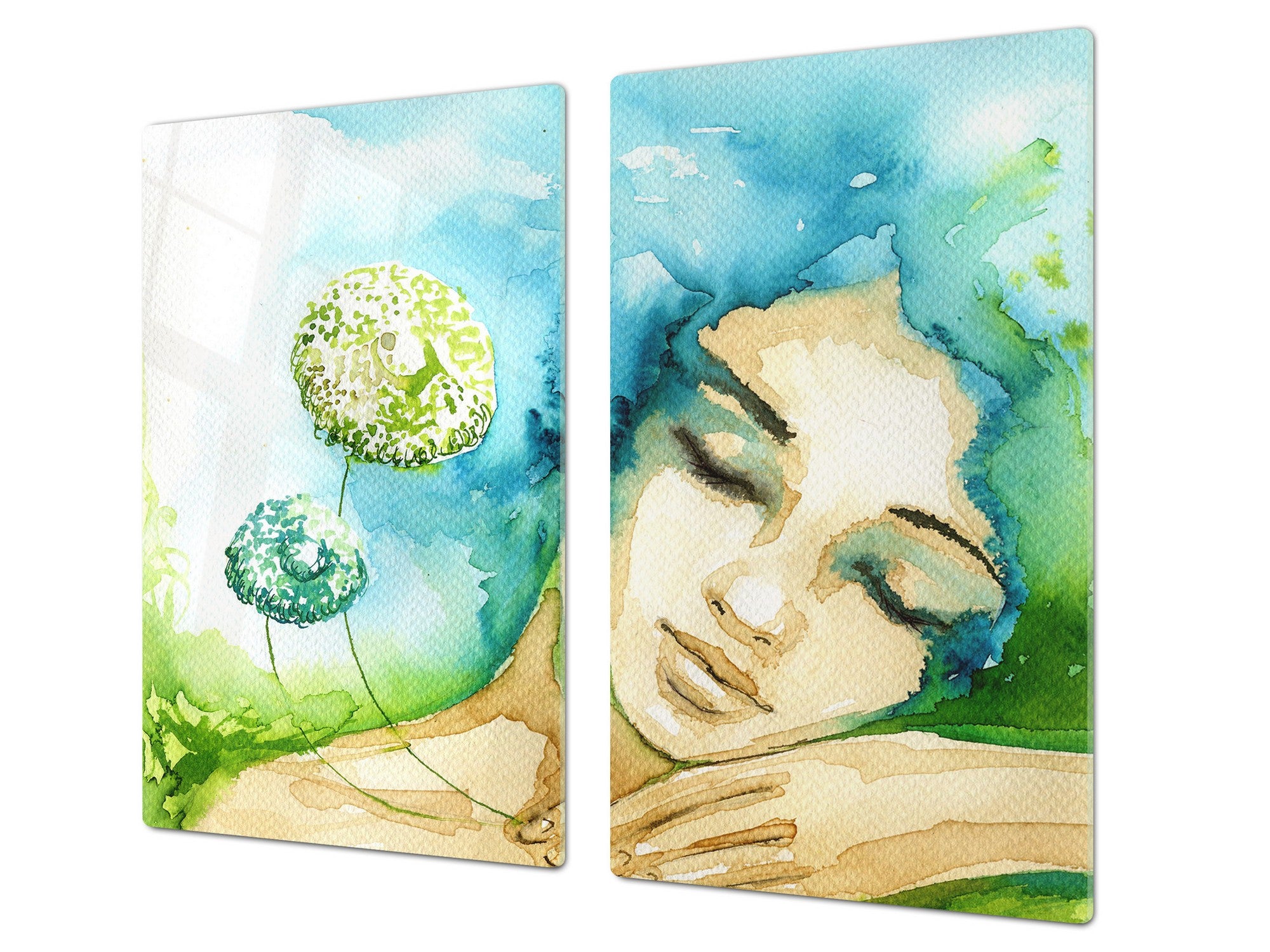 Glass stove top 60D19: A sleeping woman