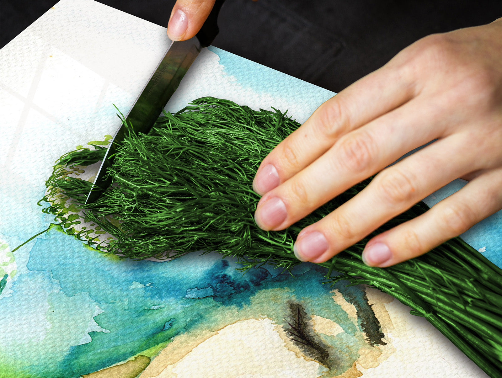 Glass stove top 60D19: A sleeping woman