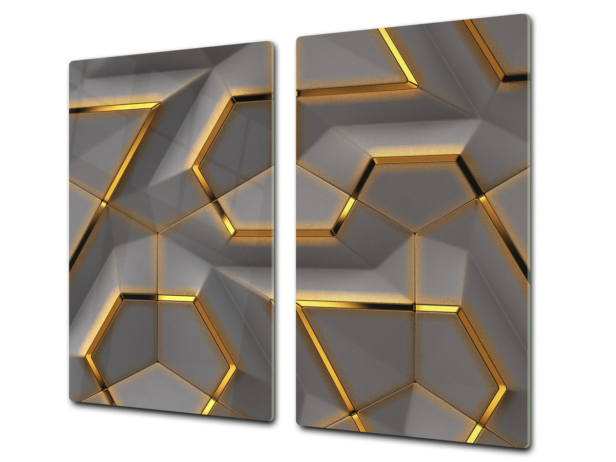 UNIQUE Tempered GLASS Kitchen Board – Scratch Resistant Glass Cutting Board – Glass Countertop MEASURES: SINGLE: 60 x 52 cm (23,62” x 20,47”); DOUBLE: 30 x 52 cm (11,81” x 20,47”); D29 Colourful Variety Series: Glossy geometric modules