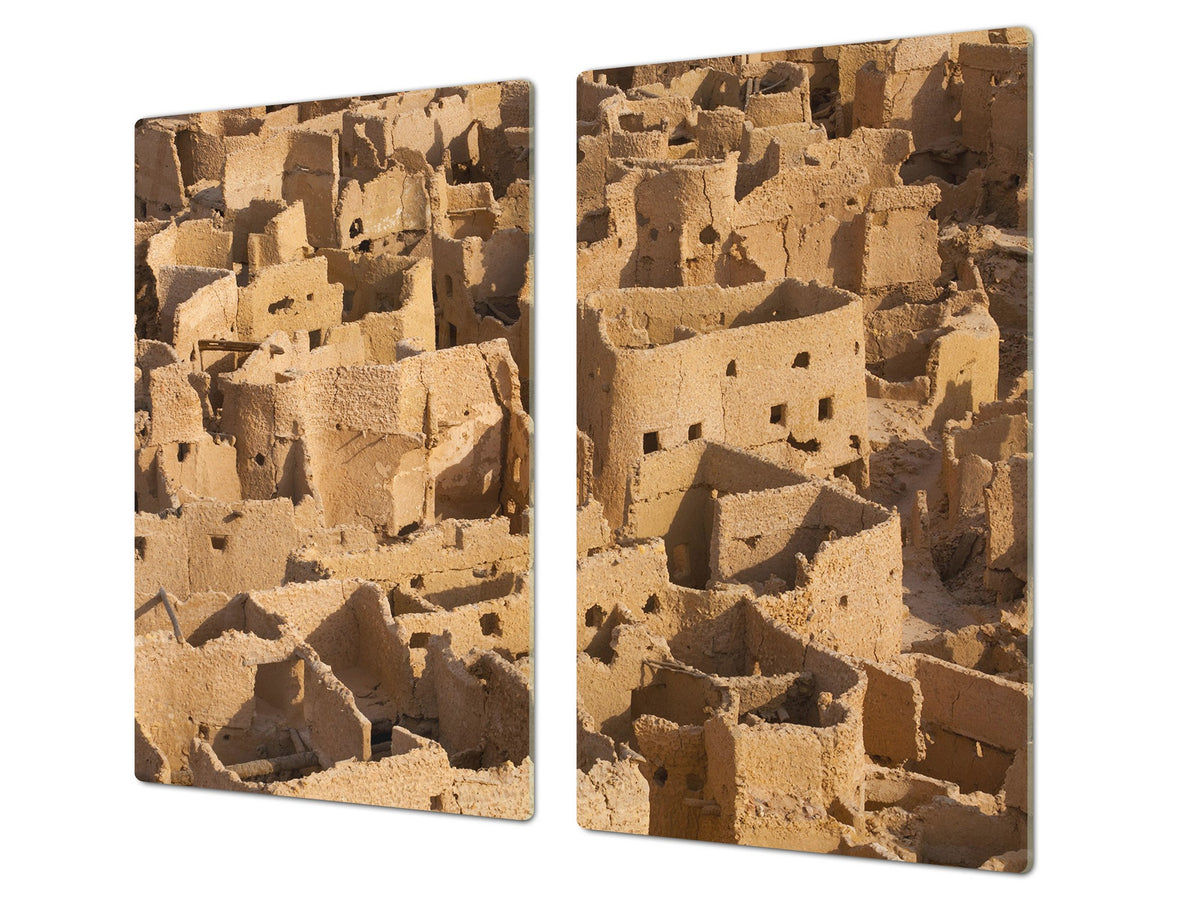 Glass Cutting Board and Worktop Saver 60D12: Ancient city