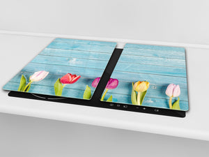 Induction Cooktop cover 60D06A: Colorful tulips 1