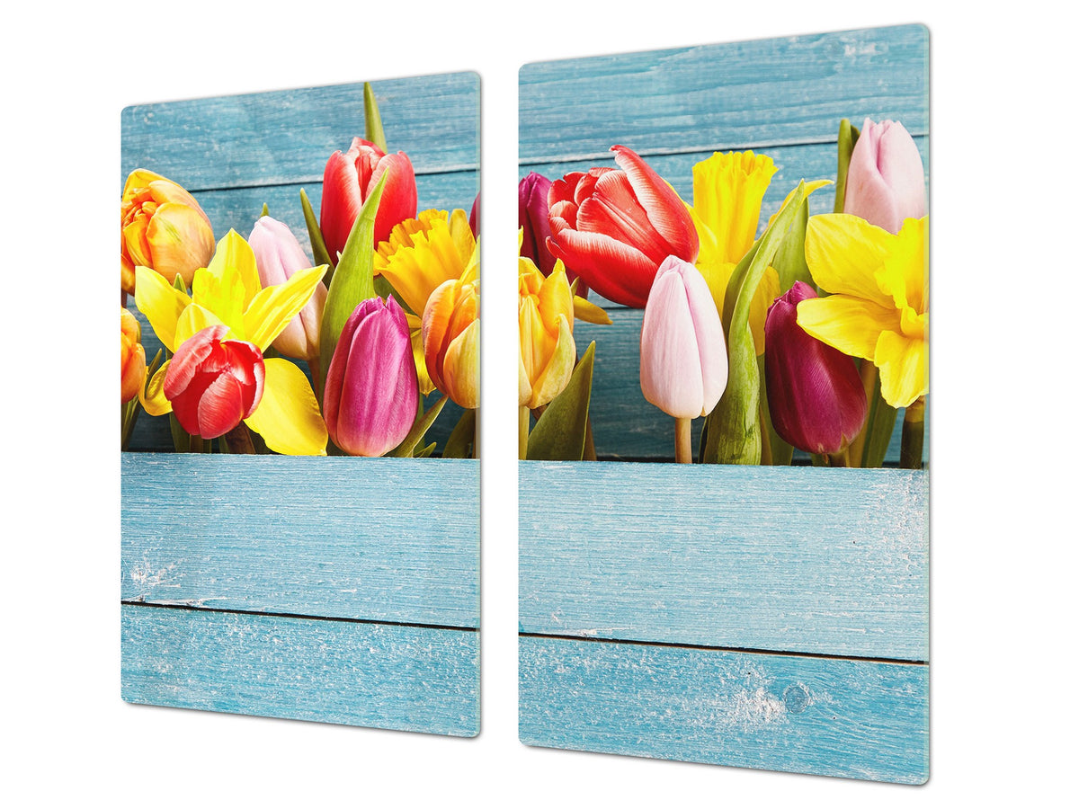Induction Cooktop cover 60D06A: Colorful tulips 2