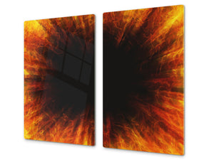 Tempered Glass Cutting Board and Worktop Saver D03 Fire Series: Fire 4