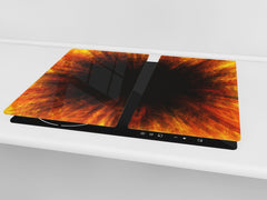 Tempered Glass Cutting Board and Worktop Saver D03 Fire Series: Fire 4