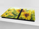 Planche à découper en verre – Couvre-plaques de cuisson D06 Série Fleurs: Tournesol 6