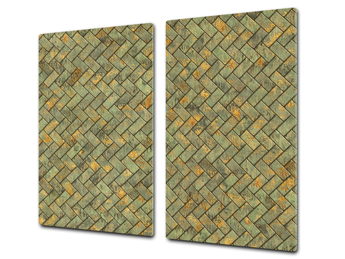KITCHEN BOARD & Induction Cooktop Cover – Glass Pastry Board D25 Textures and tiles 1 Series: Tiny golden tiles