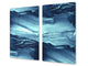 CUTTING BOARD and Cooktop Cover - Impact & Shatter Resistant Glass D02 Water Series: Texture 121