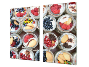 Tempered GLASS Cutting Board 60D16: Yogurt dessert