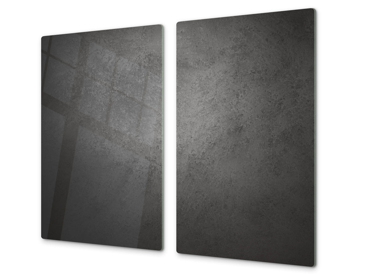 Tempered GLASS Kitchen Board – Impact & Scratch Resistant D10B Textures Series B: Dark Concrete