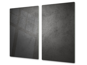 Tagliere da cucina in vetro e Copri-piano cottura a induzione; D10A Serie Textures B Cemento Scuro