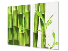 Tempered GLASS Kitchen Board – Impact & Scratch Resistant; D08 Nature Series: Bamboo baby