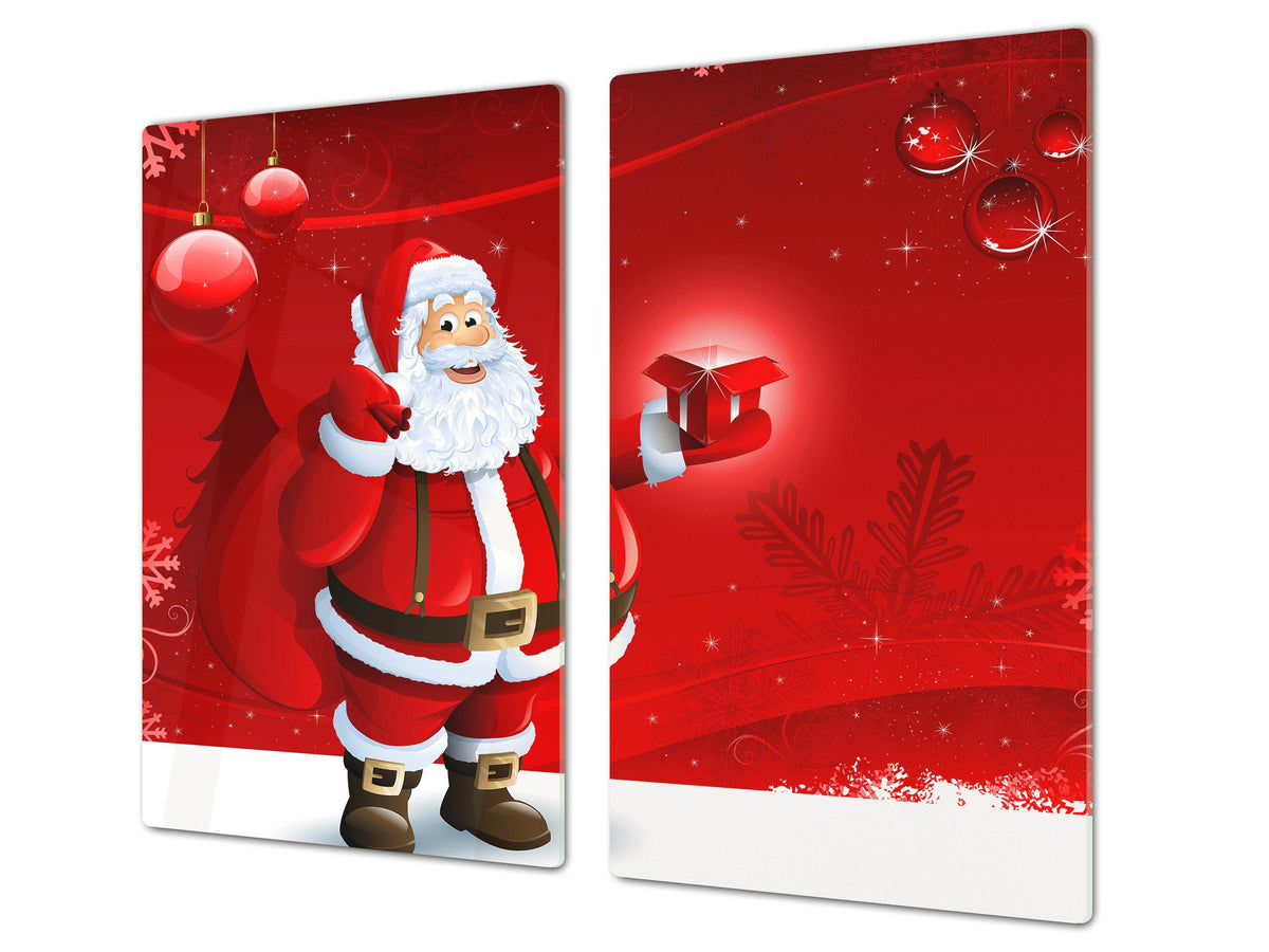 CUTTING BOARD and Cooktop Cover ;D20 Christmas Series: Red santa claus