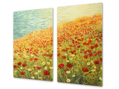 Glass Cutting Board and Worktop Saver D06 Flowers Series: Poppies 4