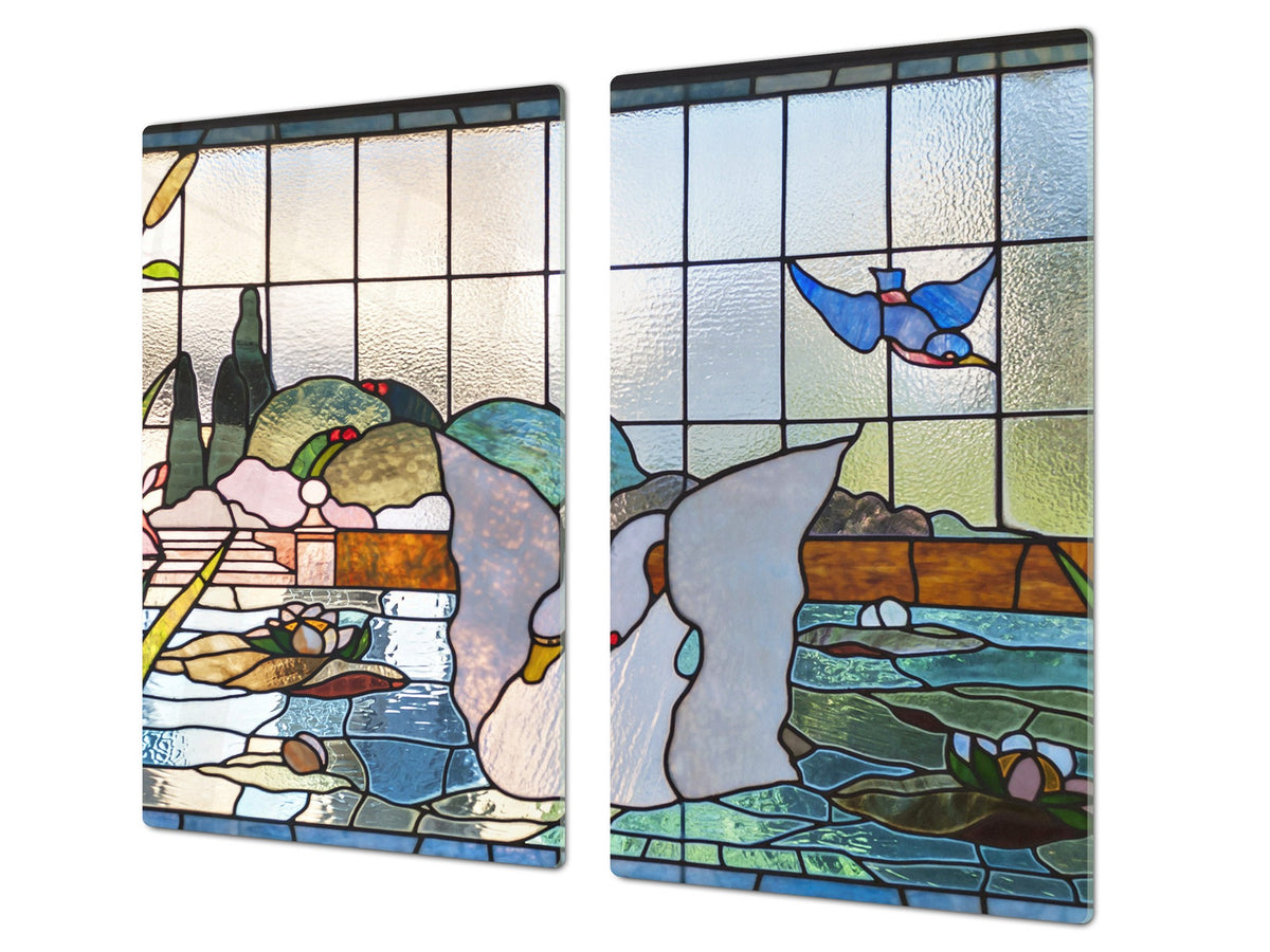 Glass stove top 60D19: Colorful stained glass