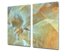 Chopping Board - Induction Cooktop Cover D21 Marbles 1 Series: Amber onyx