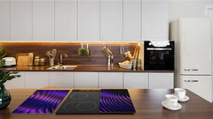 UNIQUE Tempered GLASS Kitchen Board – Scratch Resistant Glass Cutting Board – Glass Countertop MEASURES: SINGLE: 60 x 52 cm (23,62” x 20,47”); DOUBLE: 30 x 52 cm (11,81” x 20,47”); D29 Colourful Variety Series: Purple fabric 1