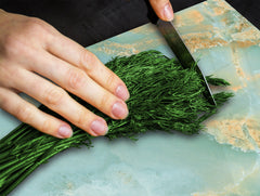 CUTTING BOARD and Cooktop Cover - Impact & Shatter Resistant Glass D21 Marbles 1 Series: Turqouise onyx pattern