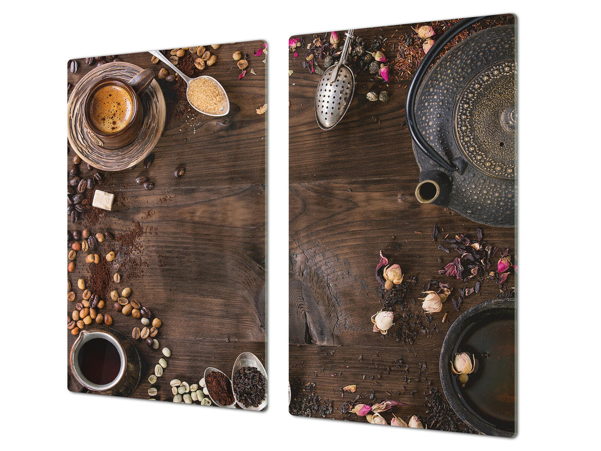 Glass Kitchen Board 60D07: Teapot with coffee 1