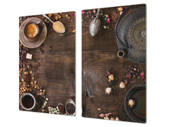 Glass Kitchen Board 60D07: Teapot with coffee 1