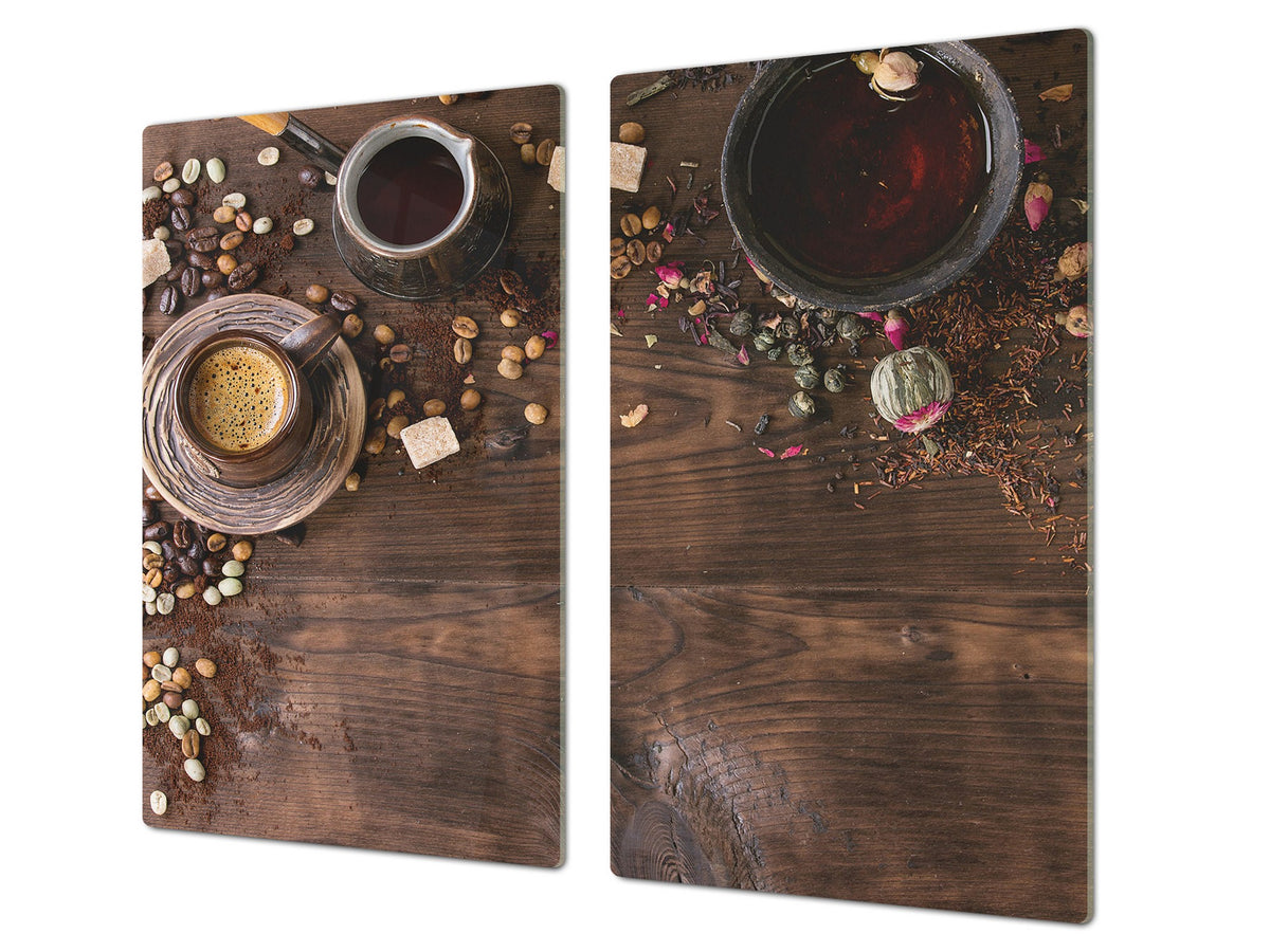 Glass Kitchen Board 60D07: Teapot with coffee 2