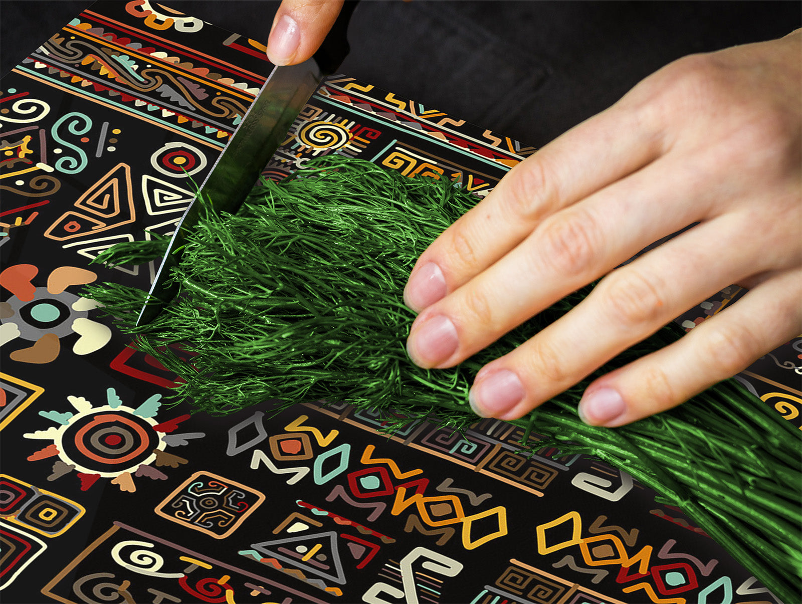 Glass Cutting Board 60D15: Egyptian symbols 2