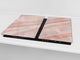 Chopping Board - Induction Cooktop Cover - Glass Cutting Board D22 Marbles 2 Series: Carrara pink marble